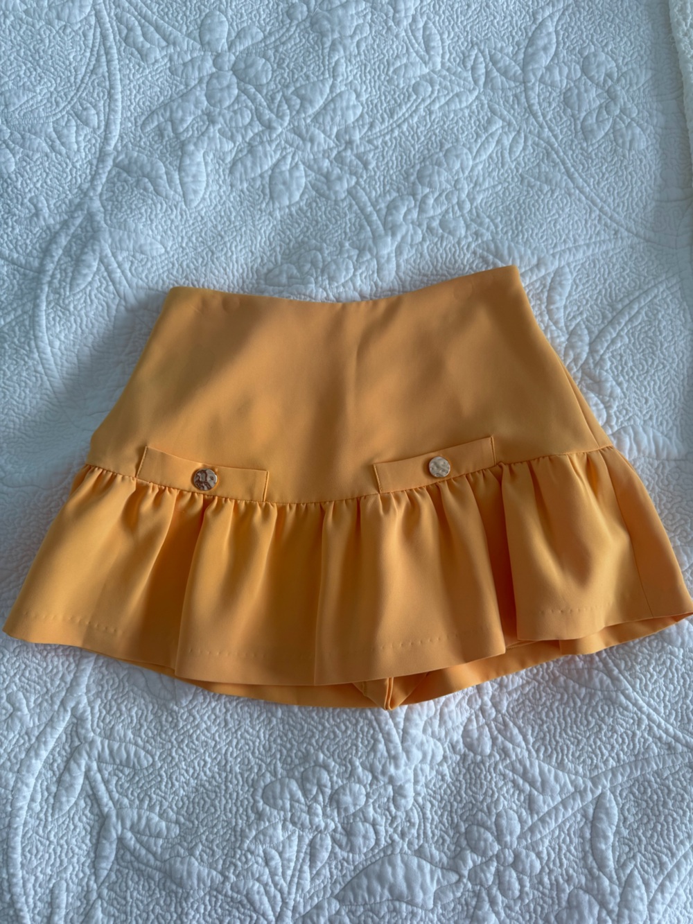 Amanda Uprichard Yellow Ruffled Mini Skirt